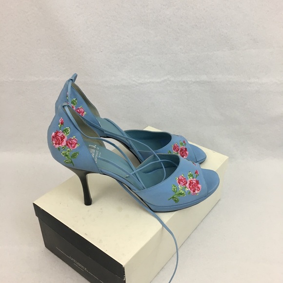 Moschino blue heels sandals size 9.5 - Picture 4 of 8